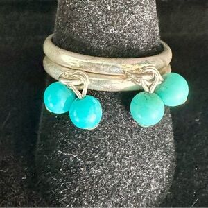 Vintage CCO .925 Sterling and Turquoise Rings (double) size 6 Never Worn!